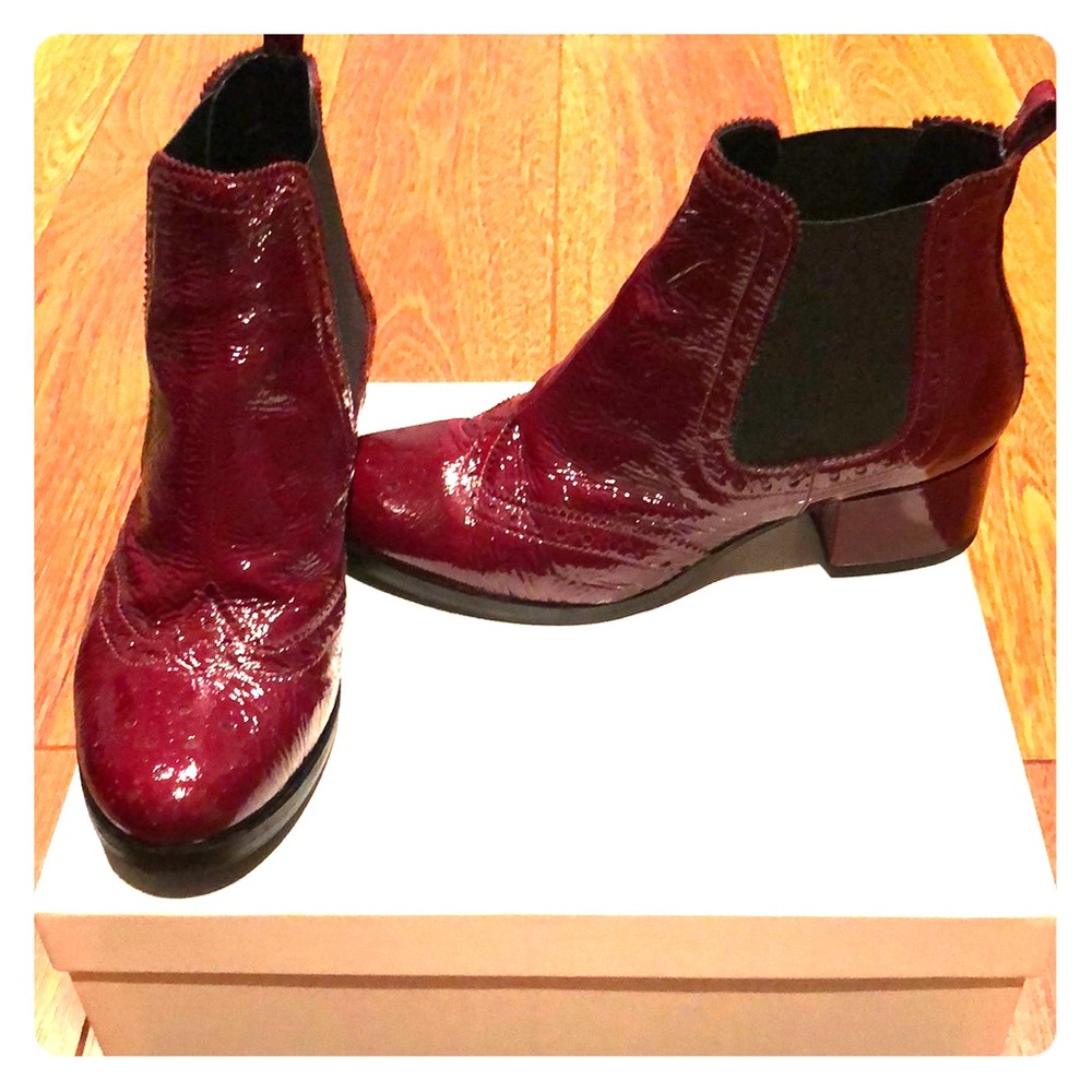 Melin Burgundy Patent Leather Chelsea Boot
